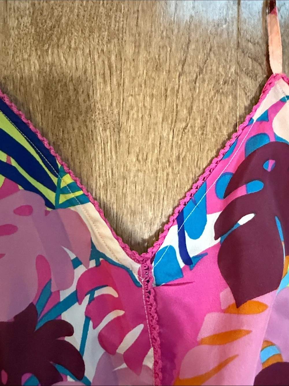 Vibrant Tropical Print Maxi Dress - Pink Multi - Picture 4 of 5